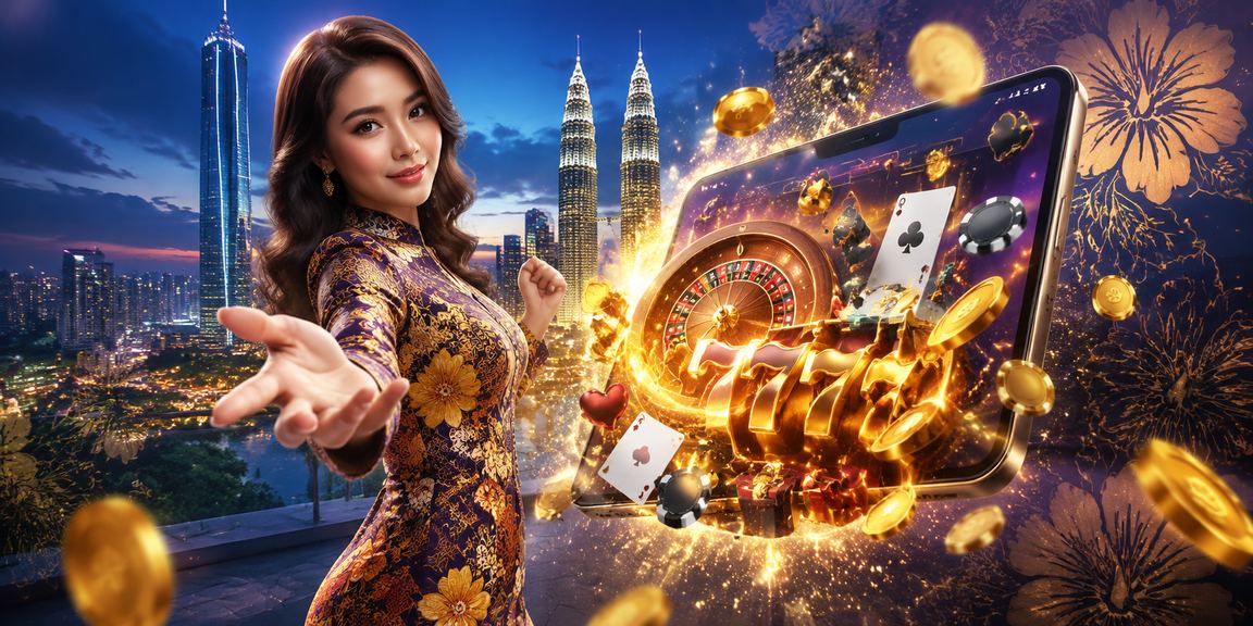 Aplikasi kasino dalam talian bergaya batik Kuala Lumpur pada skrin mudah alih