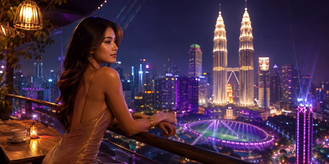 Suasana kasino mewah Kuala Lumpur dengan meja permainan Baccarat bergaya Malaysia